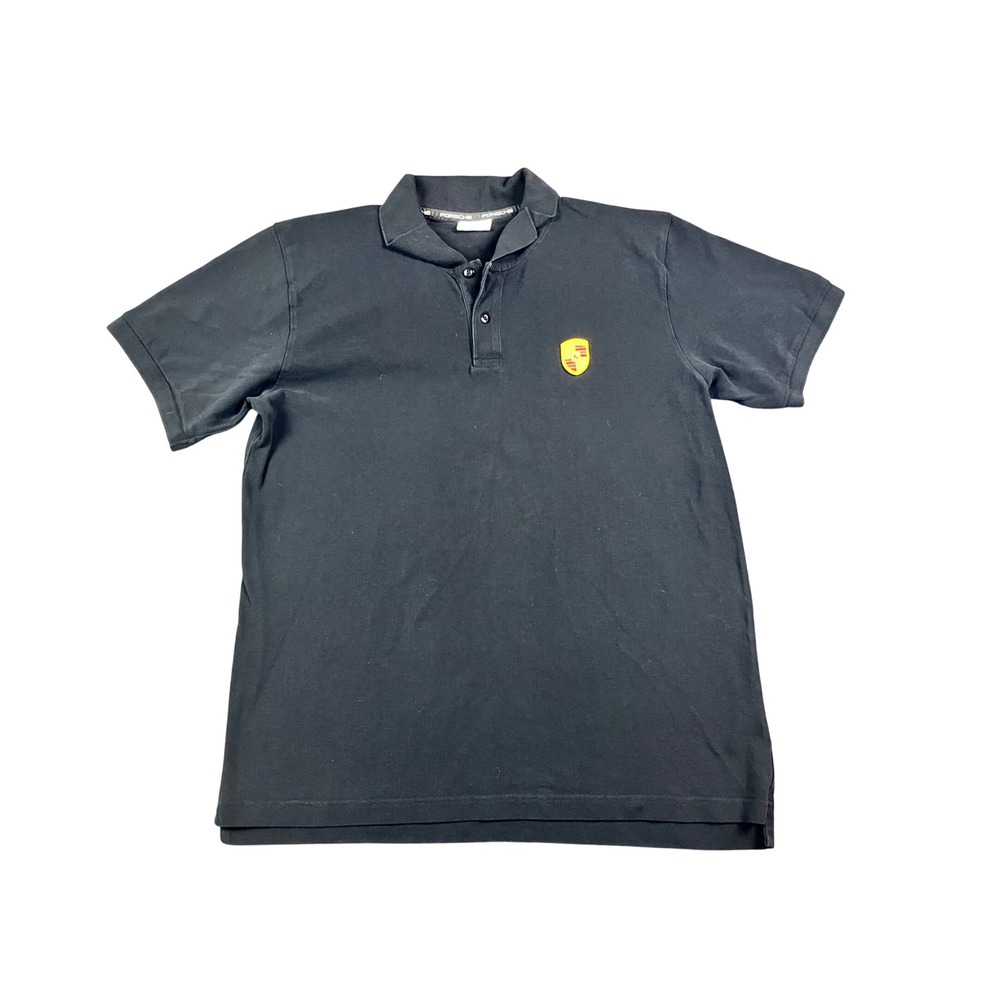 Porsche Design Drivers Selection Mens XL Black Pique Polo Shirt Short Sleeve